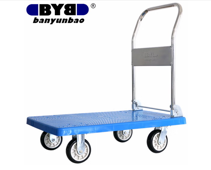搬运宝（BYB）平板车重型轻音手推车折叠手拉车拖车小推车拉货车搬运车90x60cm 承重1000斤 DX-90B