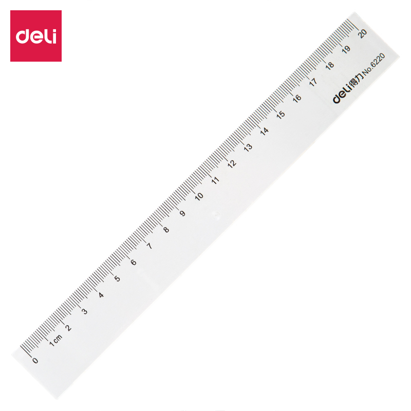 得力(deli)20cm办公通用直尺 测量绘图尺子 办公用品 6220（10个起售）