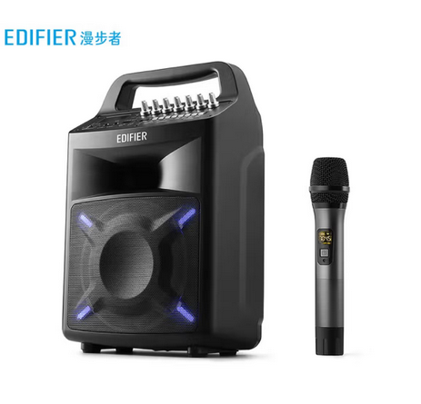 漫步者 (EDIFIER) PP506 6.5英寸专业级便携移动音响 蓝牙手提音箱 会议音响 黑色(含一支话筒)