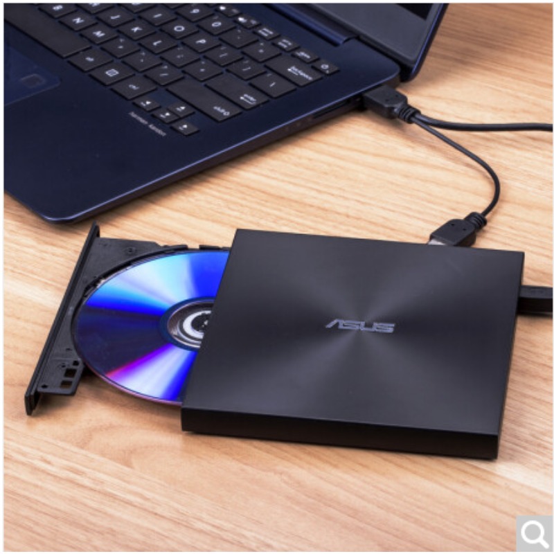 华硕/Asus SDRW-08U9M-U 光驱/刻录/DVD外置刻录机支持usB/Type-C接口 (兼容苹果系统/ 黑色）